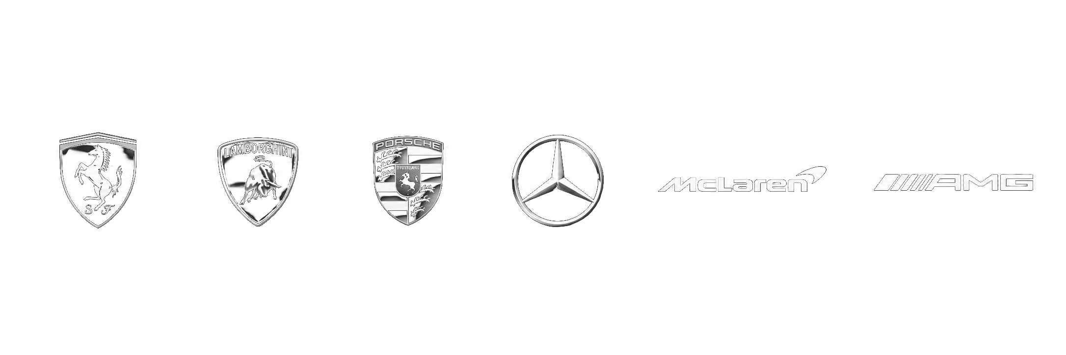Ferrari, Lamborghini, Porsche, Mercedes-Benz, McLaren, AMG